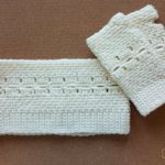 crochet earwarmer and fingerless glove set