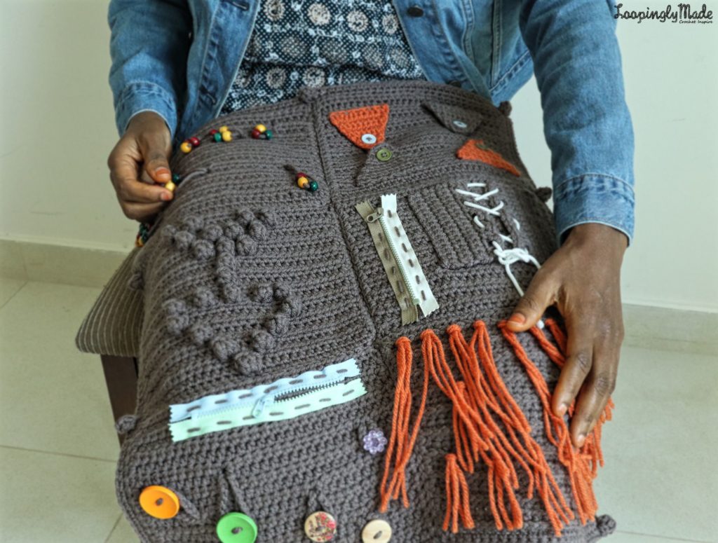 Crochet Along Fidget-Sensory Blanket for Alzheimer's 3.