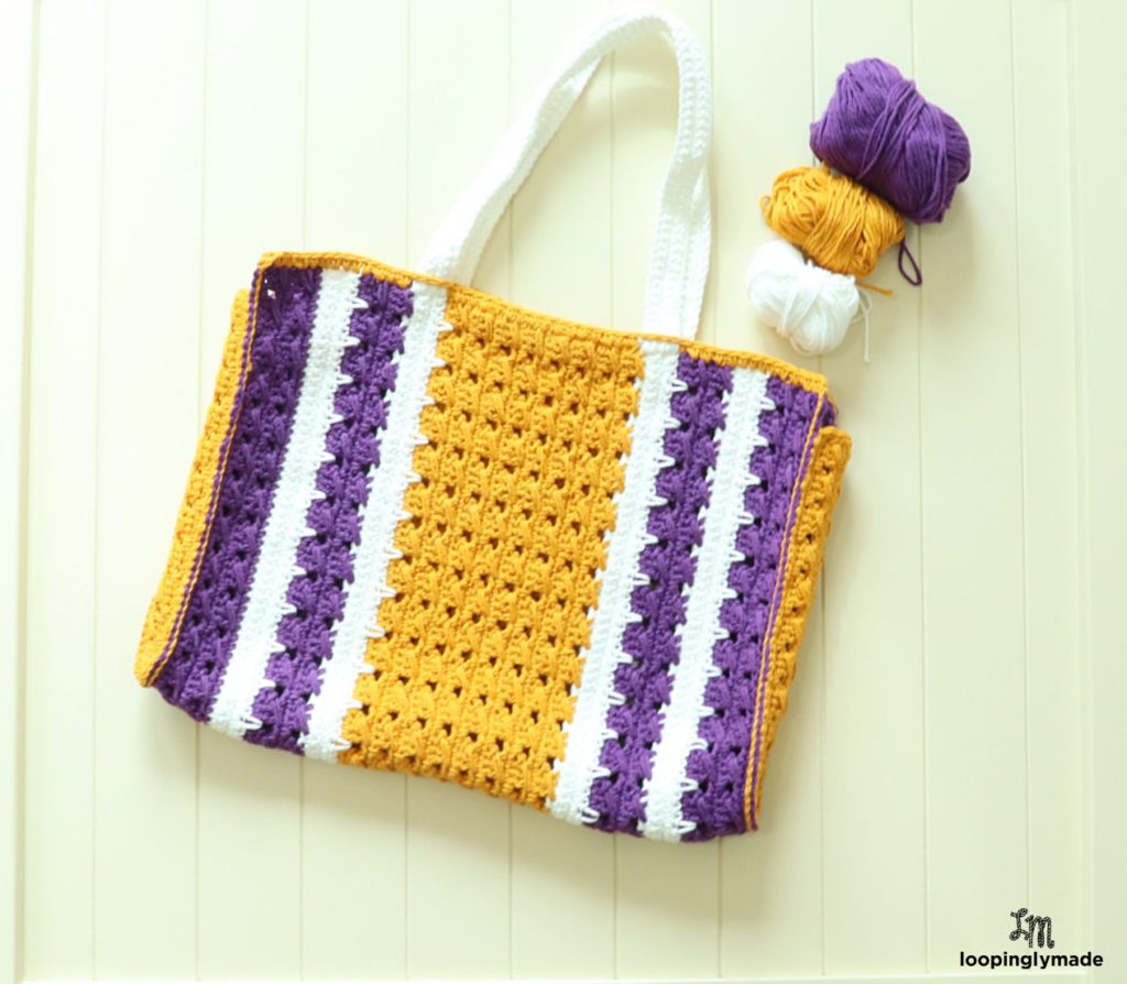 Lakers Crochet Market Tote Bag- Free Pattern