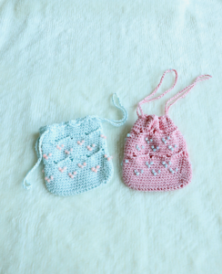 Beaded Mini Crochet Drawstring Pouch- Free Pattern