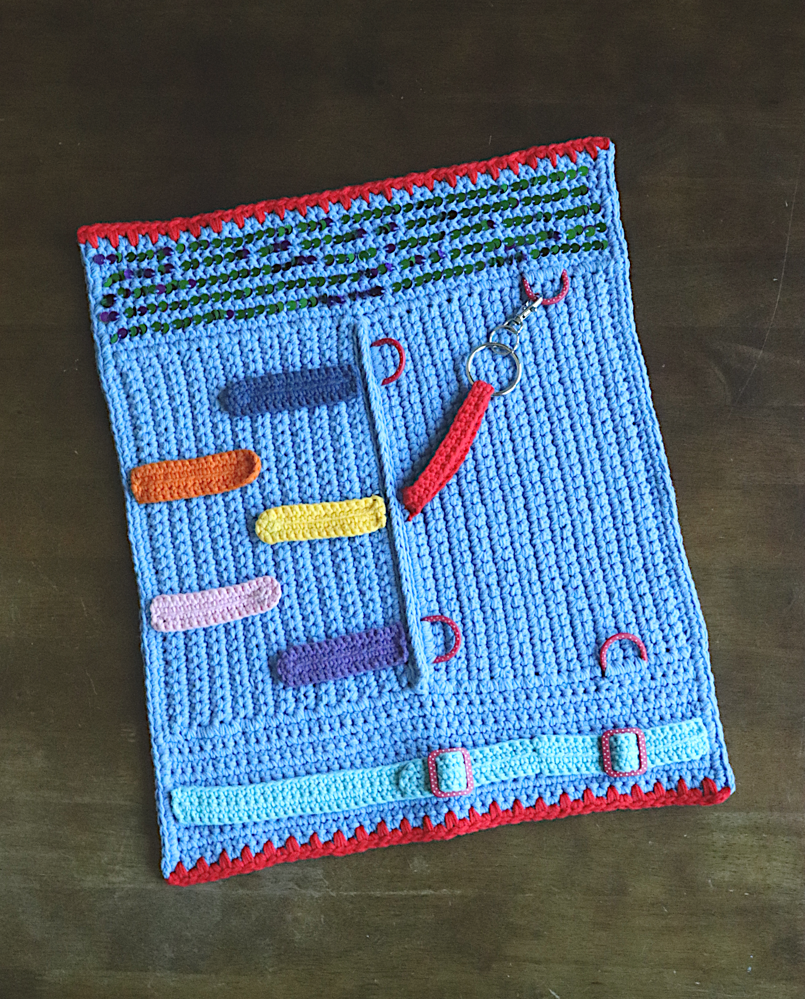 Crocheted Fidget Sensory Lapmat Free Pattern