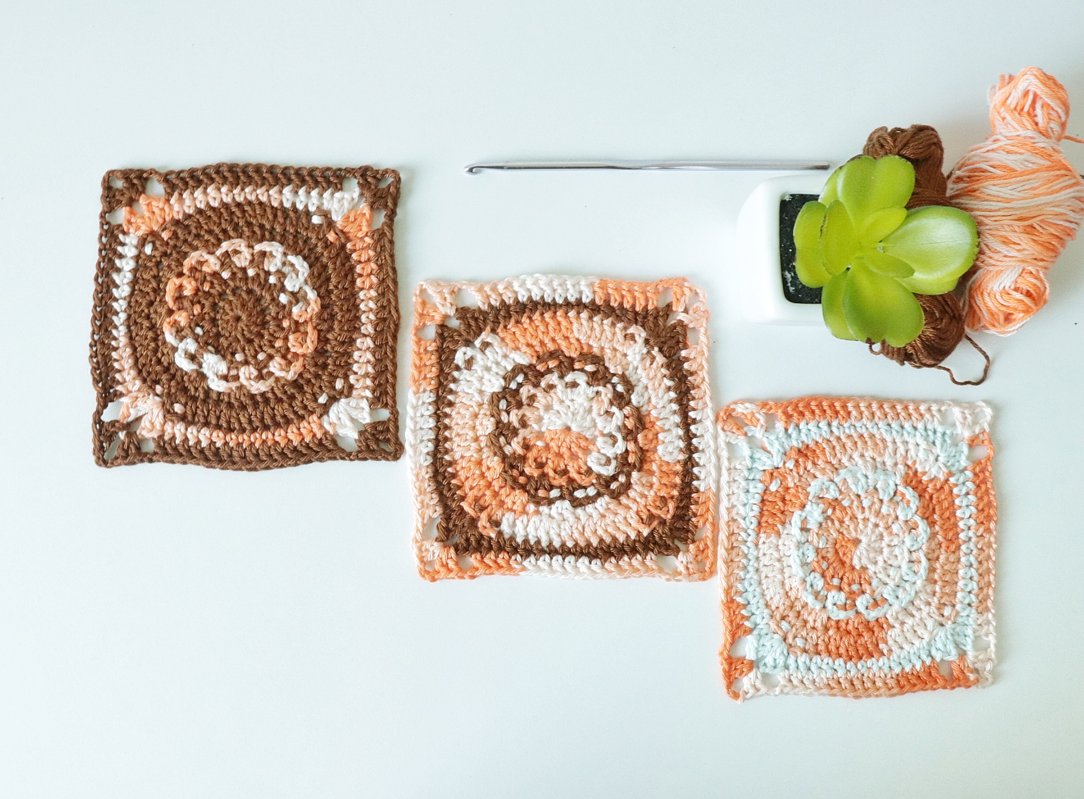 Around the Post Crochet Square- LM 1