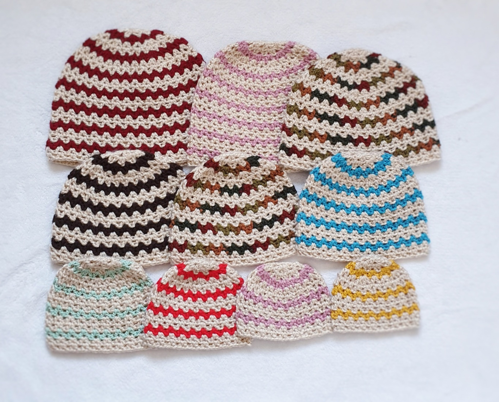 Crochet V-stitch beanie