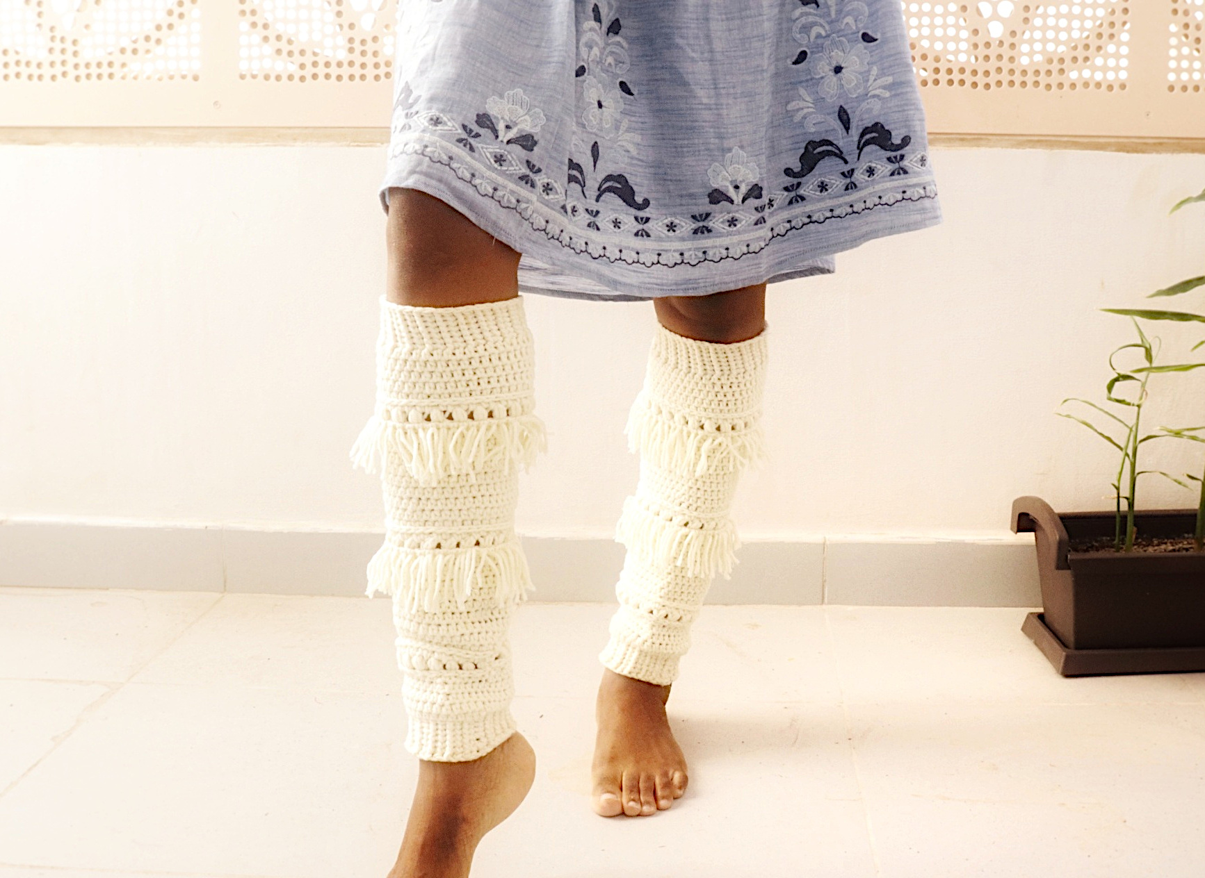 Boho Chic Crochet Leg warmers - Pattern Center